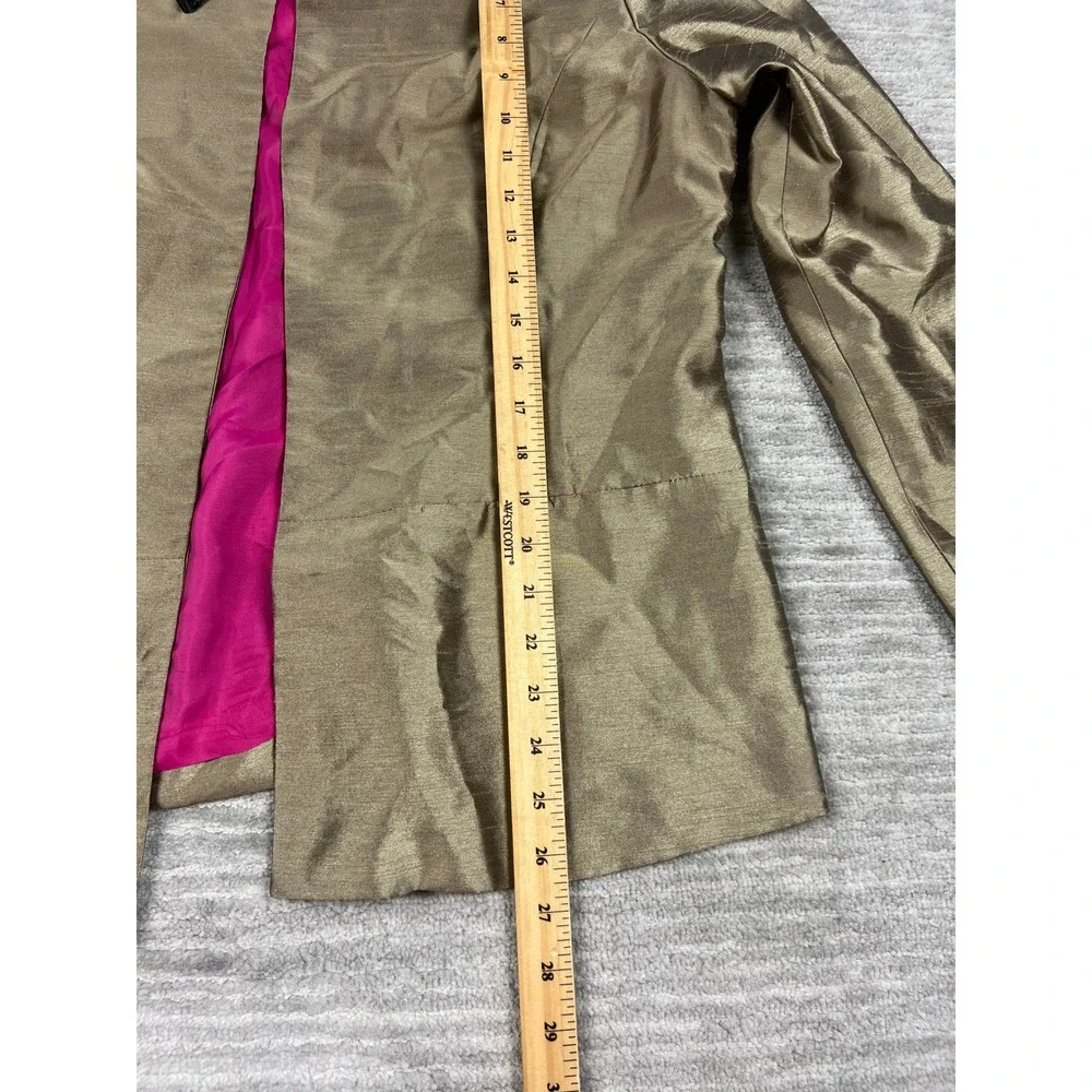Russell Kemp Pant Suit Women 14 Gold Pink Metallic Formal Open Front Made in USA